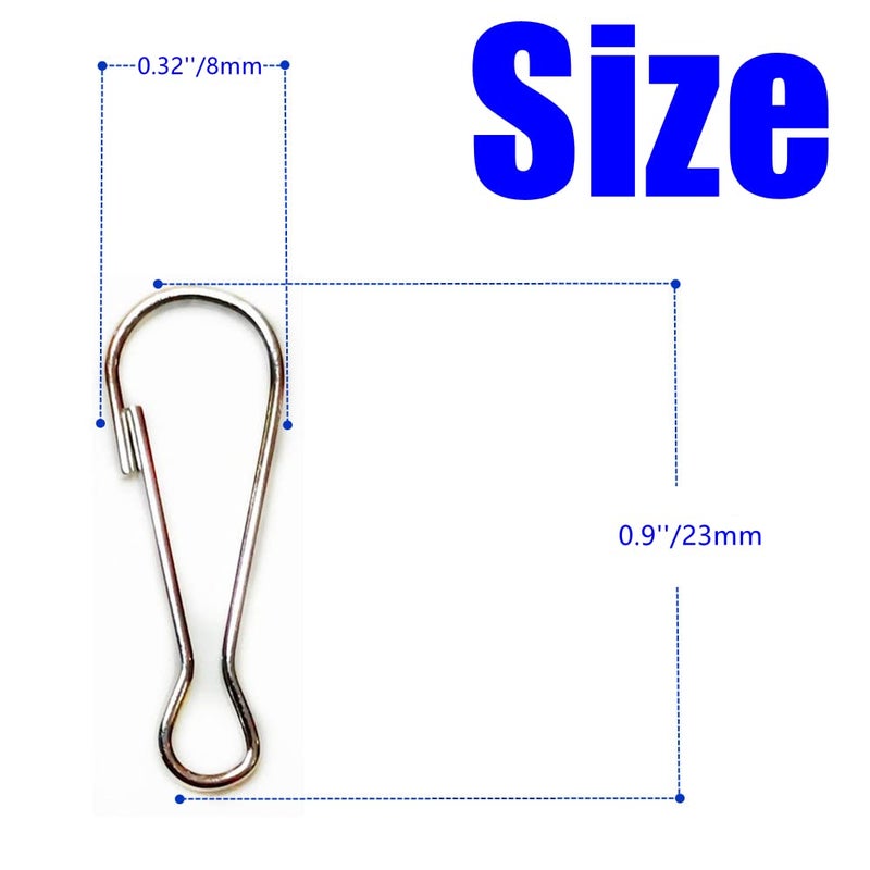 i-CHONY 250 Pcs 23 x 8 mm Metal Spring Lanyard Hook for Jewelry Ring Craft and ID Card Key Chain Clip Parts - Image 4
